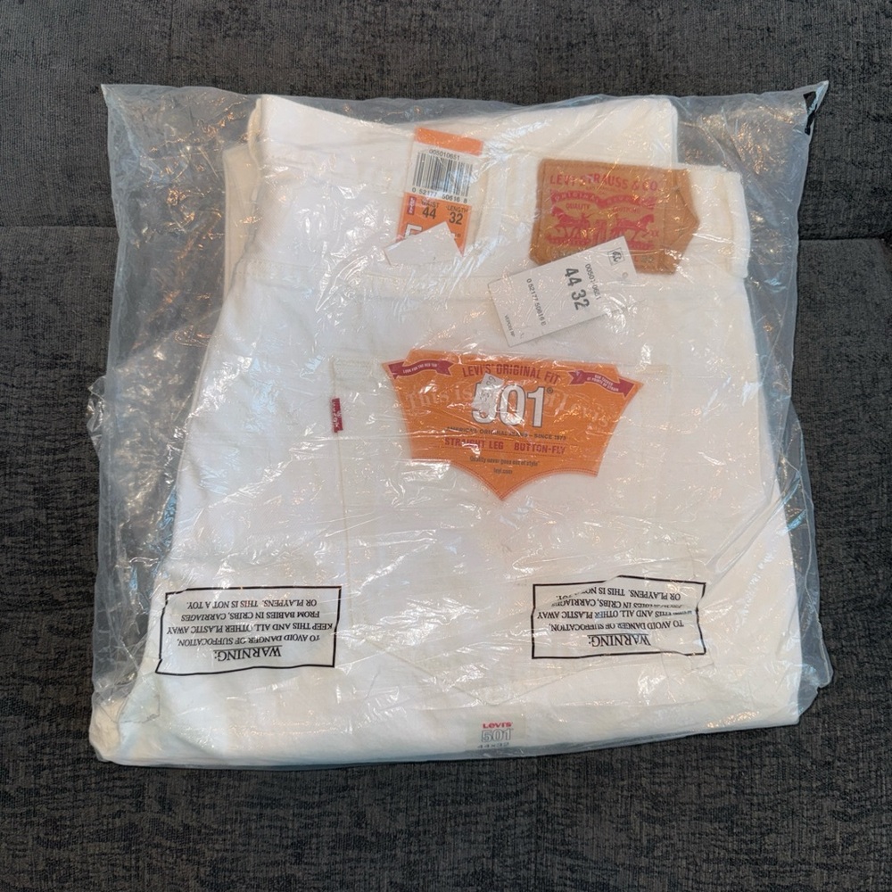 White Levi’s 501 Button Fly Jeans